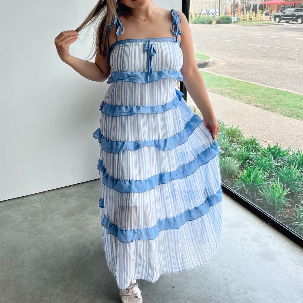 Ocean Blue Midi Dress